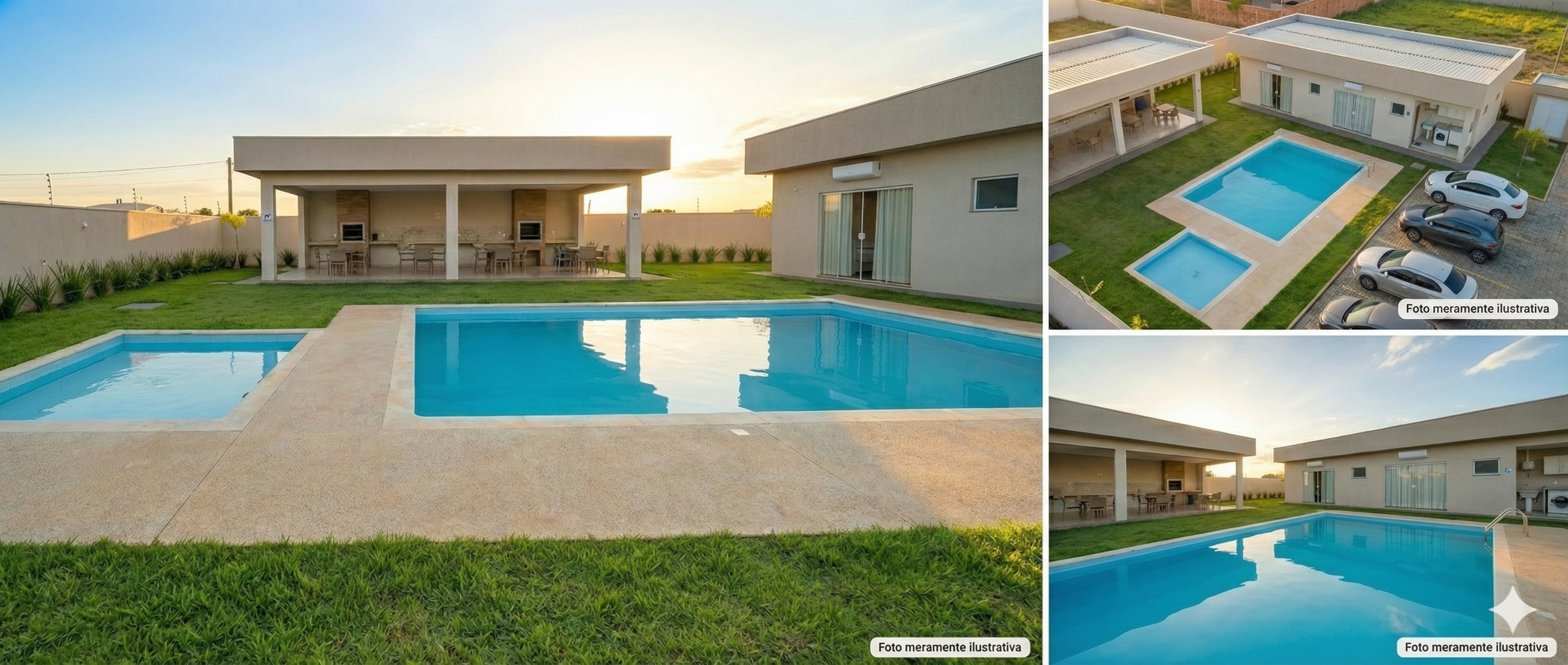 Piscinas e fotos aéreas  (fotos ilustrativas)